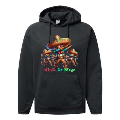 Cute Mexican Sombrero Dab Dance Cinco De Mayo Performance Fleece Hoodie