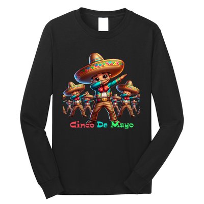 Cute Mexican Sombrero Dab Dance Cinco De Mayo Long Sleeve Shirt