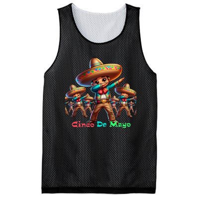 Cute Mexican Sombrero Dab Dance Cinco De Mayo Mesh Reversible Basketball Jersey Tank