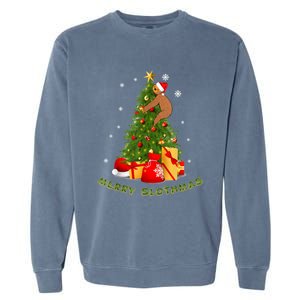 Christmas Merry Slothmas Sloth Lover Pajama Xmas Decoration Gift Garment-Dyed Sweatshirt