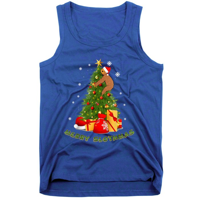 Christmas Merry Slothmas Sloth Lover Pajama Xmas Decoration Gift Tank Top