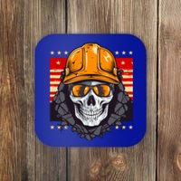 Coal Miner Skull Design 4th Of July Coal Miner Gift Coaster