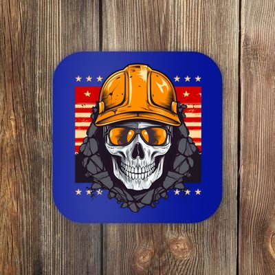 Coal Miner Skull Design 4th Of July Coal Miner Gift Coaster