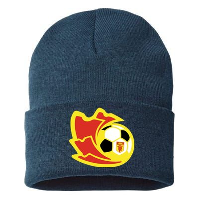 Cool Manchester United Soccer Team Ball Sustainable Knit Beanie