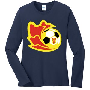 Cool Manchester United Soccer Team Ball Ladies Long Sleeve Shirt