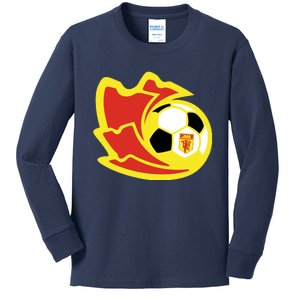 Cool Manchester United Soccer Team Ball Kids Long Sleeve Shirt