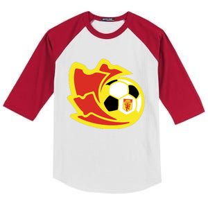 Cool Manchester United Soccer Team Ball Kids Colorblock Raglan Jersey