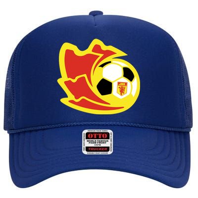 Cool Manchester United Soccer Team Ball High Crown Mesh Back Trucker Hat