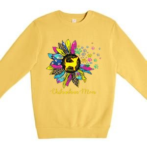 Chihuahua Mom Sunflower Gifts Dog Mom Mothers Day Premium Crewneck Sweatshirt