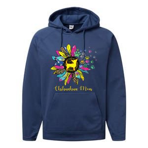 Chihuahua Mom Sunflower Gifts Dog Mom Mothers Day Performance Fleece Hoodie