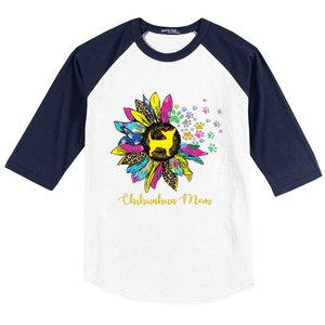 Chihuahua Mom Sunflower Gifts Dog Mom Mothers Day Baseball Sleeve Shirt