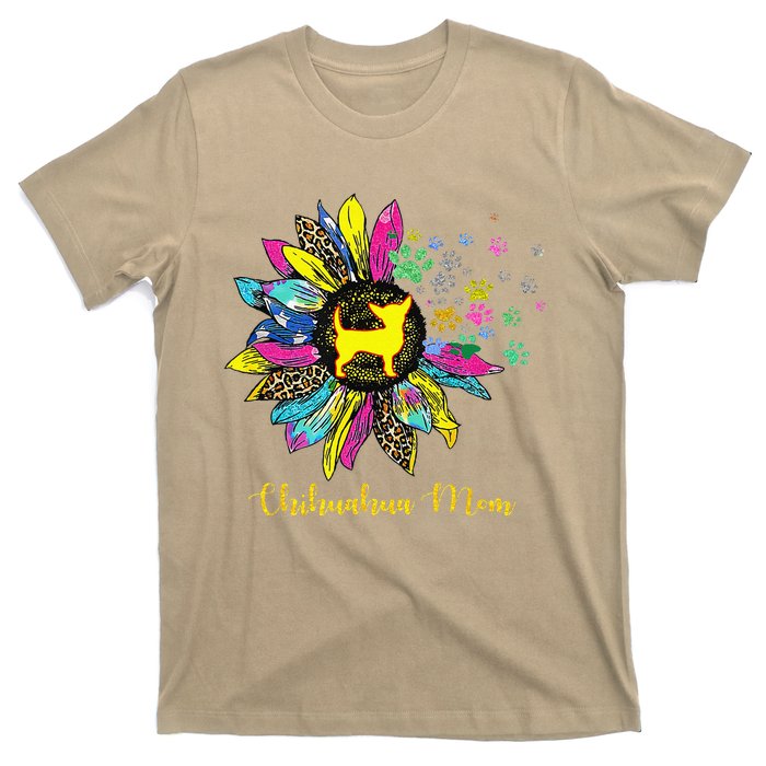 Chihuahua Mom Sunflower Gifts Dog Mom Mothers Day T-Shirt