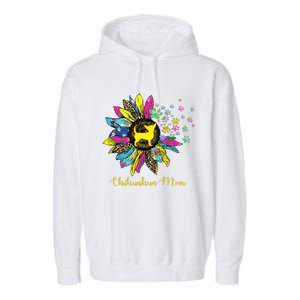 Chihuahua Mom Sunflower Gifts Dog Mom Mothers Day Garment-Dyed Fleece Hoodie