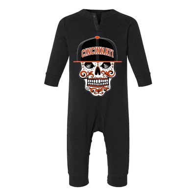 Cincinnati Mexican Sugar Skull Cincinnati City Ohio Infant Fleece One Piece