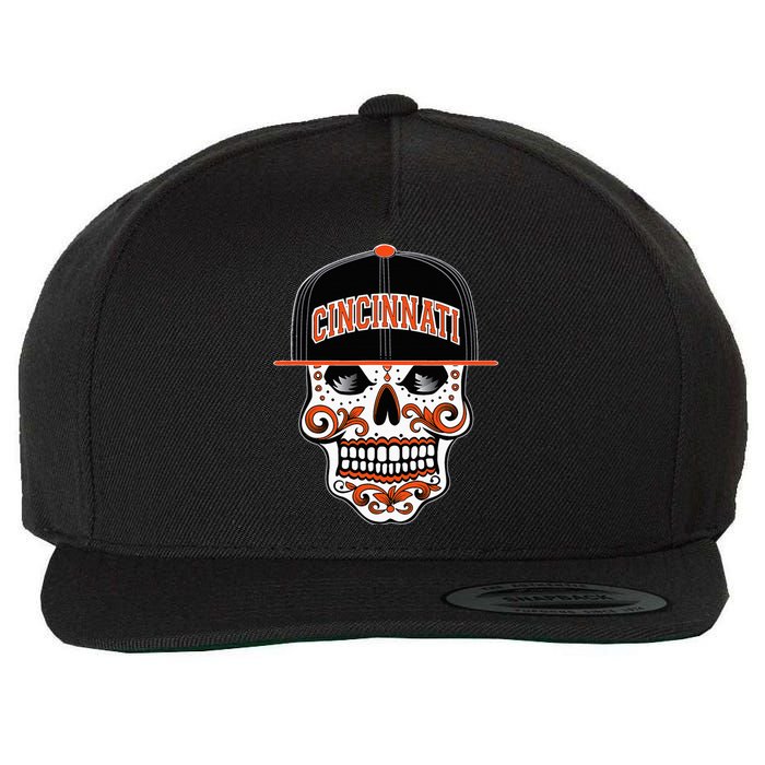 Cincinnati Mexican Sugar Skull Cincinnati City Ohio Wool Snapback Cap