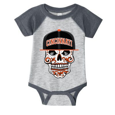 Cincinnati Mexican Sugar Skull Cincinnati City Ohio Infant Baby Jersey Bodysuit