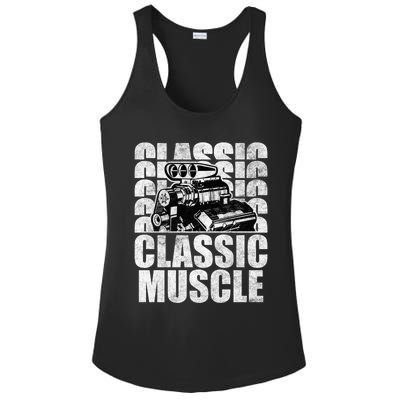 Classic Muscle Supercharged V8 Motor Mechanic Gift Ladies PosiCharge Competitor Racerback Tank