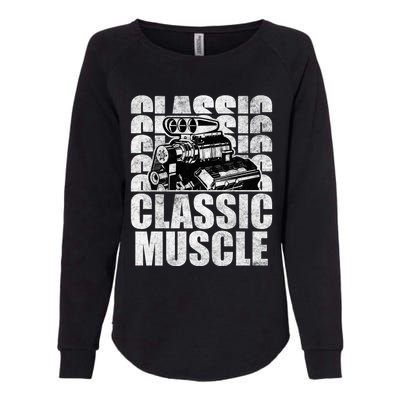 Classic Muscle Supercharged V8 Motor Mechanic Gift Womens California Wash Sweatshirt