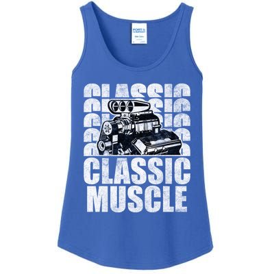 Classic Muscle Supercharged V8 Motor Mechanic Gift Ladies Essential Tank