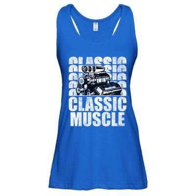 Classic Muscle Supercharged V8 Motor Mechanic Gift Ladies Essential Flowy Tank