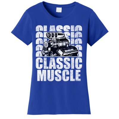 Classic Muscle Supercharged V8 Motor Mechanic Gift Women's T-Shirt