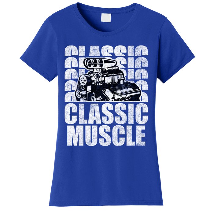 Classic Muscle Supercharged V8 Motor Mechanic Gift Women's T-Shirt