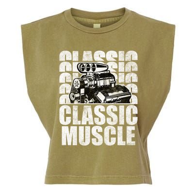 Classic Muscle Supercharged V8 Motor Mechanic Gift Garment-Dyed Women's Muscle Tee