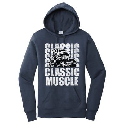 Classic Muscle Supercharged V8 Motor Mechanic Gift Women's Pullover Hoodie