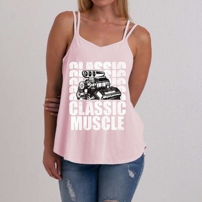 Classic Muscle Supercharged V8 Motor Mechanic Gift Women's Strappy Tank