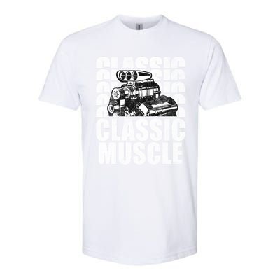 Classic Muscle Supercharged V8 Motor Mechanic Gift Softstyle® CVC T-Shirt