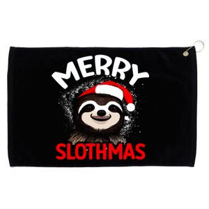 Cute Merry Slothmas Sloth Lover Christmas Pajamas Cool Gift Grommeted Golf Towel