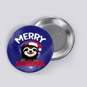 Cute Merry Slothmas Sloth Lover Christmas Pajamas Cool Gift Button