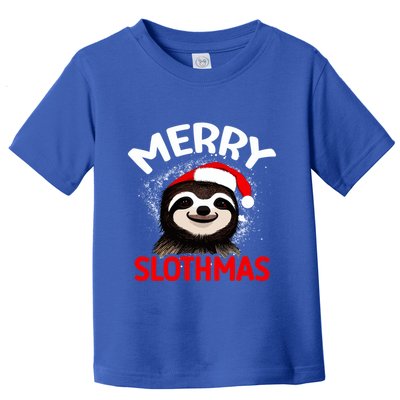Cute Merry Slothmas Sloth Lover Christmas Pajamas Cool Gift Toddler T-Shirt