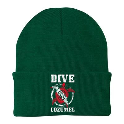 Cozumel Mexico Scuba Diving Flag Sea Turtle Scuba Diver Dive Knit Cap Winter Beanie