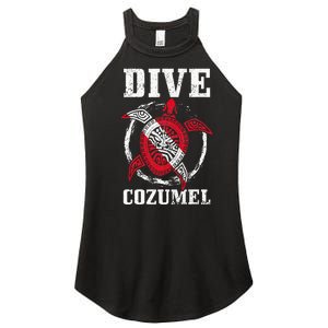 Cozumel Mexico Scuba Diving Flag Sea Turtle Scuba Diver Dive Women’s Perfect Tri Rocker Tank