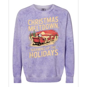 Christmas Meltdown. Santa Climate Change Global Warming Colorblast Crewneck Sweatshirt