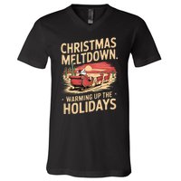 Christmas Meltdown. Santa Climate Change Global Warming V-Neck T-Shirt