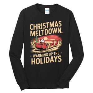 Christmas Meltdown. Santa Climate Change Global Warming Tall Long Sleeve T-Shirt