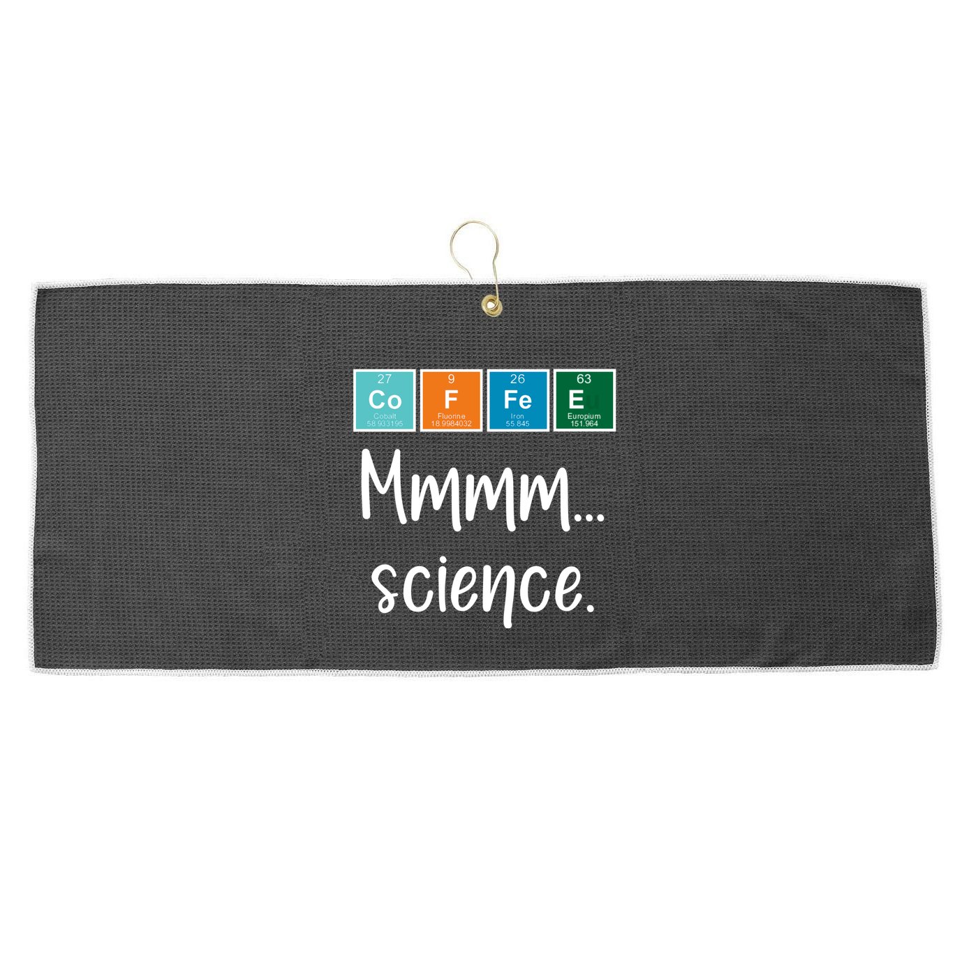 COFFEE Mmmm... Science Large Microfiber Waffle Golf Towel