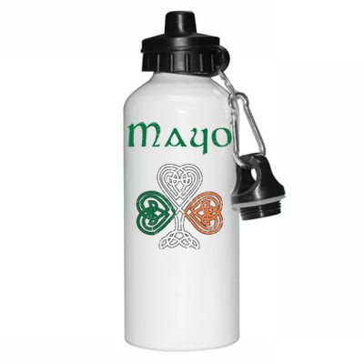 County Mayo Shamrock Ireland Flag Craic And Ceol Gift Aluminum Water Bottle