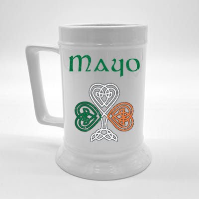 County Mayo Shamrock Ireland Flag Craic And Ceol Gift Beer Stein