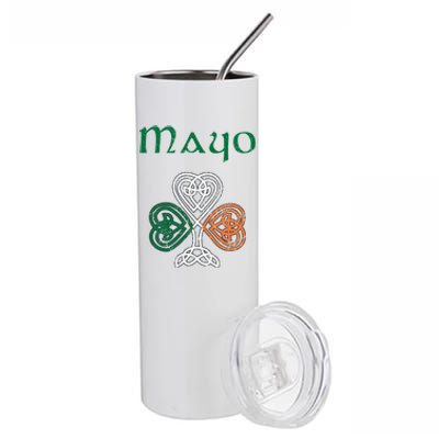 County Mayo Shamrock Ireland Flag Craic And Ceol Gift Stainless Steel Tumbler