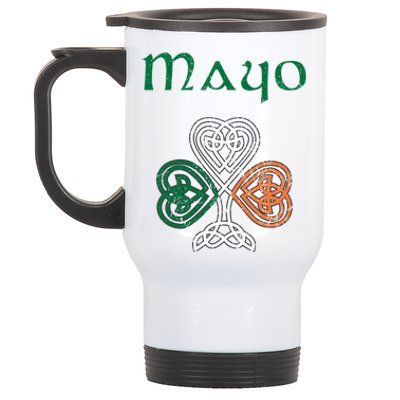 County Mayo Shamrock Ireland Flag Craic And Ceol Gift Stainless Steel Travel Mug