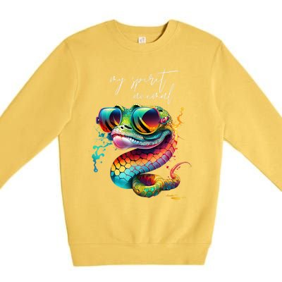 Colorful My Spirit Animal Is The Snake For Snake Lovers Premium Crewneck Sweatshirt