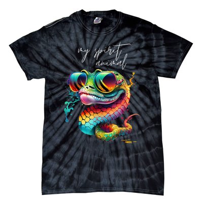 Colorful My Spirit Animal Is The Snake For Snake Lovers Tie-Dye T-Shirt