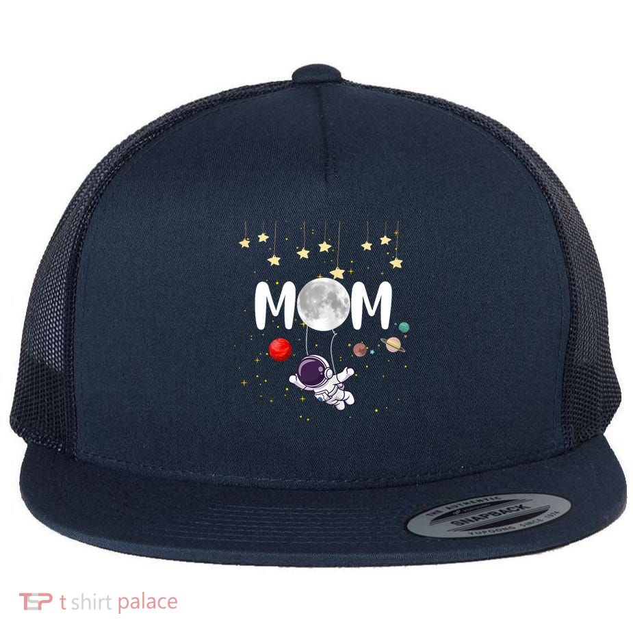 Cute Mom Space Astronaut Mama Lovely Mother's Day Woman Flat Bill Trucker Hat