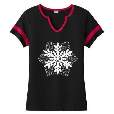 Christmas Mathematics Snowflake Math Teacher Student Pajamas Ladies Halftime Notch Neck Tee