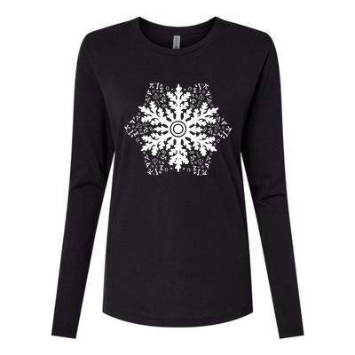 Christmas Mathematics Snowflake Math Teacher Student Pajamas Womens Cotton Relaxed Long Sleeve T-Shirt