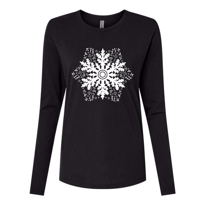 Christmas Mathematics Snowflake Math Teacher Student Pajamas Womens Cotton Relaxed Long Sleeve T-Shirt