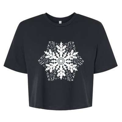 Christmas Mathematics Snowflake Math Teacher Student Pajamas Bella+Canvas Jersey Crop Tee